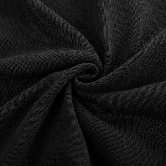 Men Black Short Sleeve Button Up Shirt Casual Knit Geometric Pattern Top - Picture 5 of 5